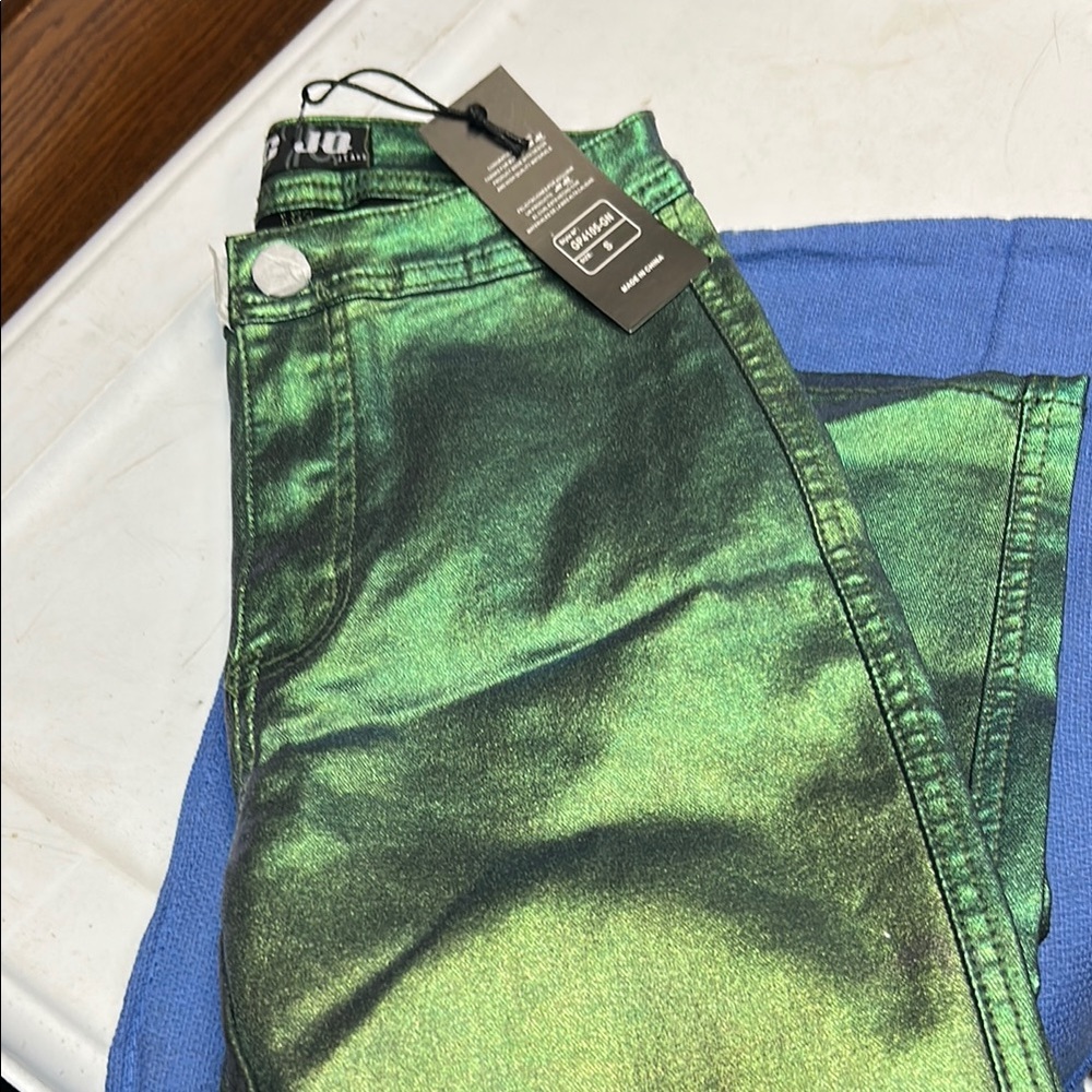 Shimmering Green Jeans
